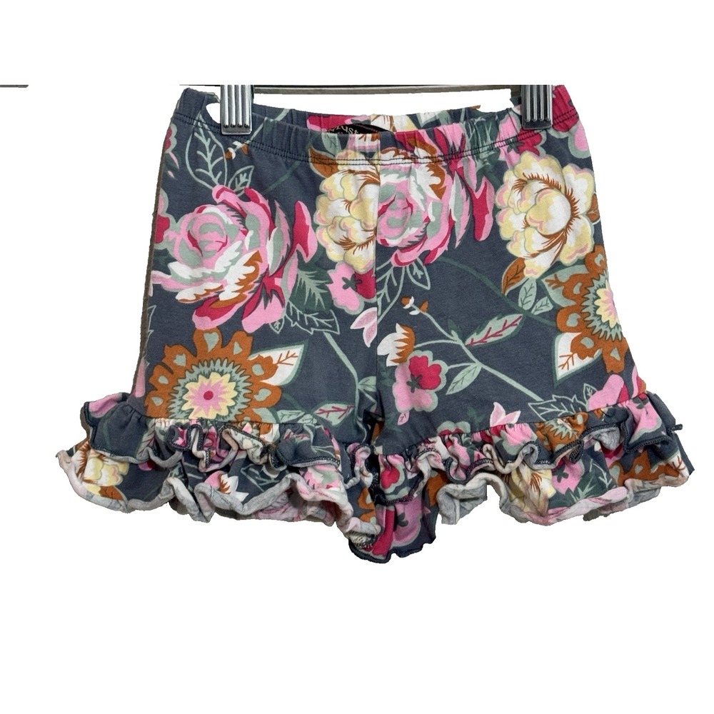 Mustard Pie Girls Boutique Short Bottoms‎ 3T Ruffled Shorties Gray Floral